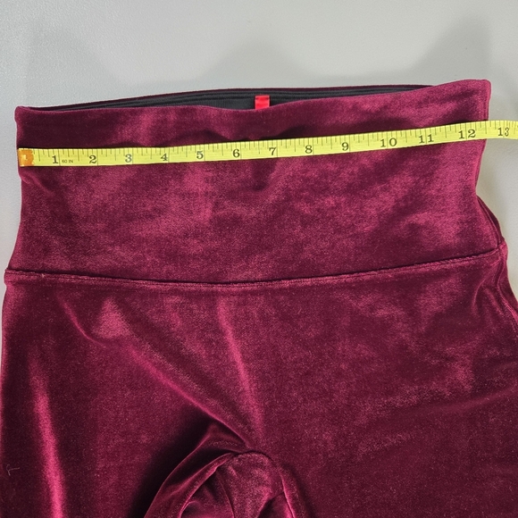 Spanx Burgandy Velvet Leggings Large - Picture 5 of 9